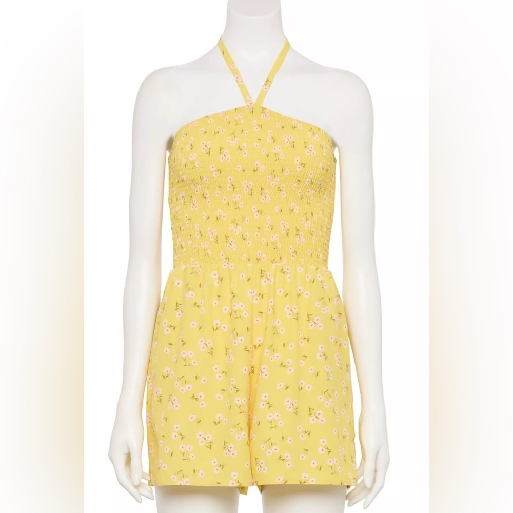 Lily Rose yellow floral romper, small